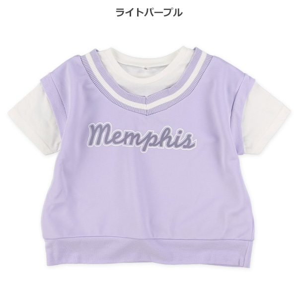 ベストレイヤード風半袖Tシャツ