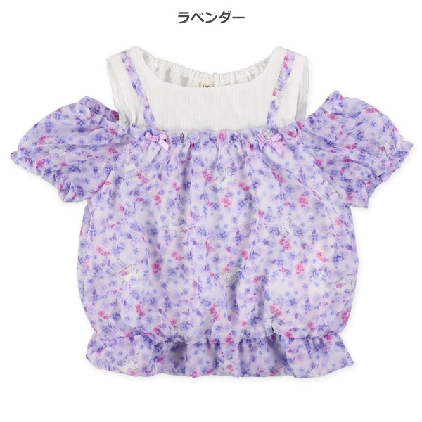 肩開きユニコーンキャミソール風Tシャツ