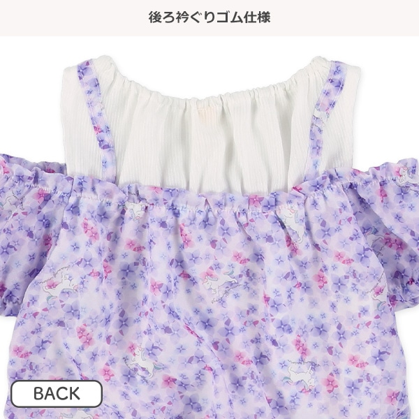 肩開きユニコーンキャミソール風Tシャツ