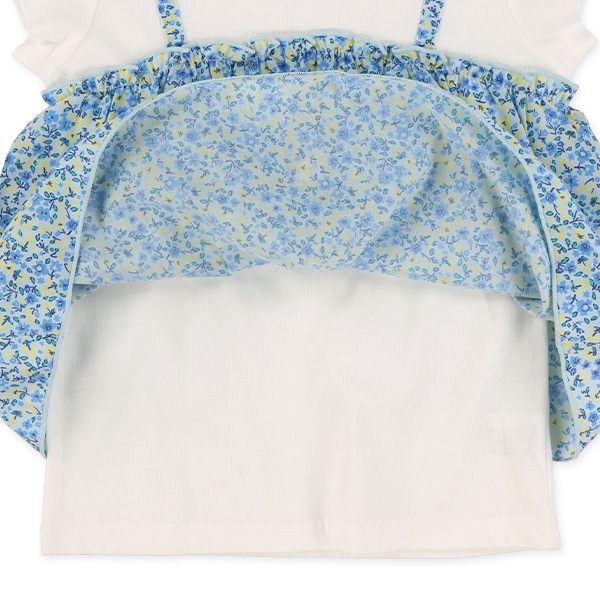 花柄キャミレイヤード風Ｔシャツ