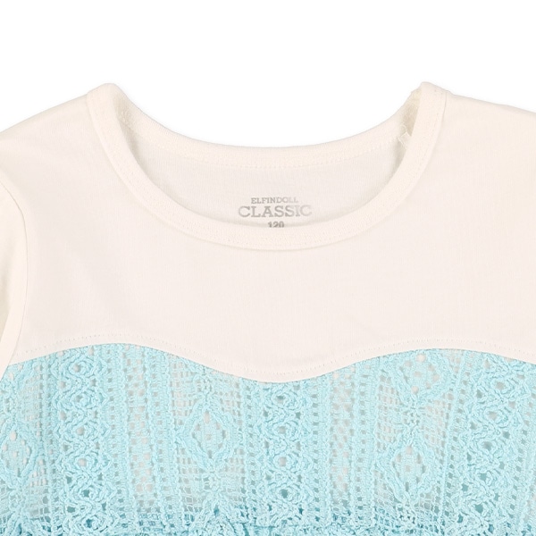 レース巻き切り替えフレンチTシャツ