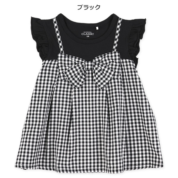 レイヤード風リボンフレンチＴシャツ