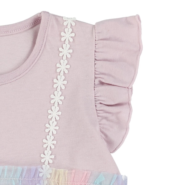 カラーチュールキャミレイヤード風フレンチＴシャツ