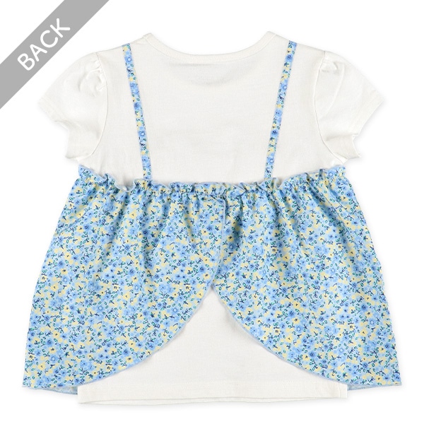 レイヤード風花総柄半袖Ｔシャツ