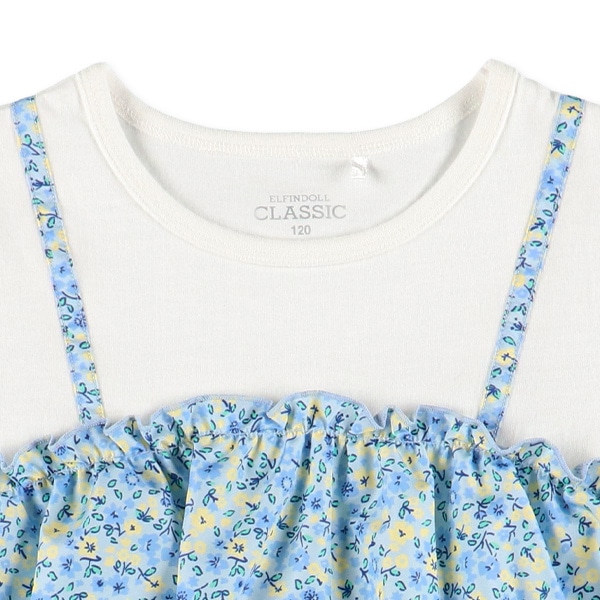 レイヤード風花総柄半袖Ｔシャツ