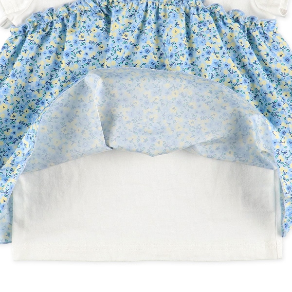 レイヤード風花総柄半袖Ｔシャツ