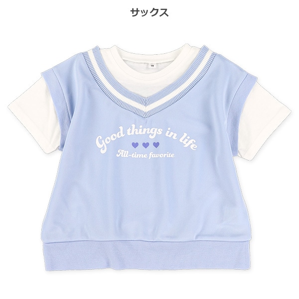 ロゴベストレイヤード風半袖Tシャツ