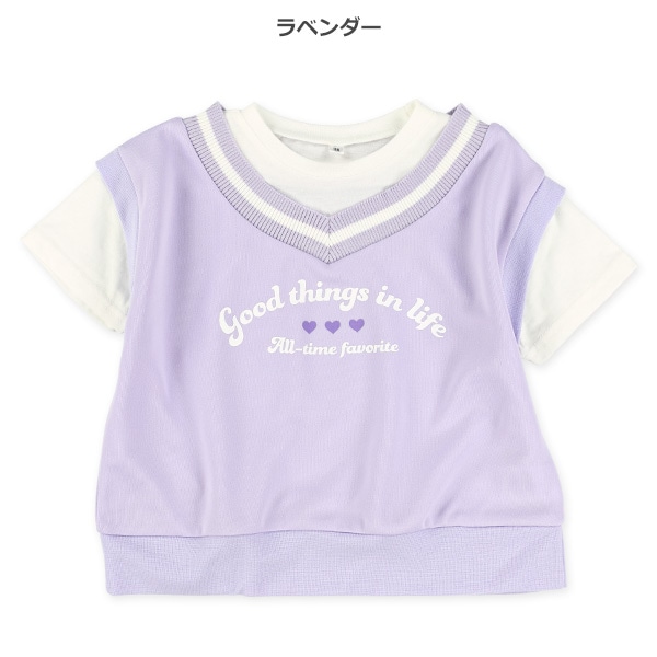 ロゴベストレイヤード風半袖Tシャツ