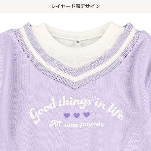 ロゴベストレイヤード風半袖Tシャツ