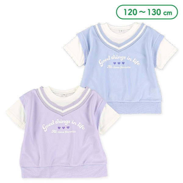 ロゴベストレイヤード風半袖Tシャツ