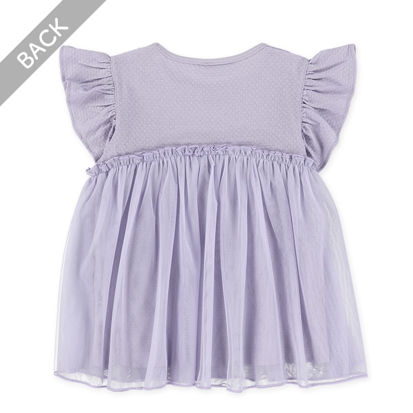 ジャガードチュールレイヤード風フレンチトップス