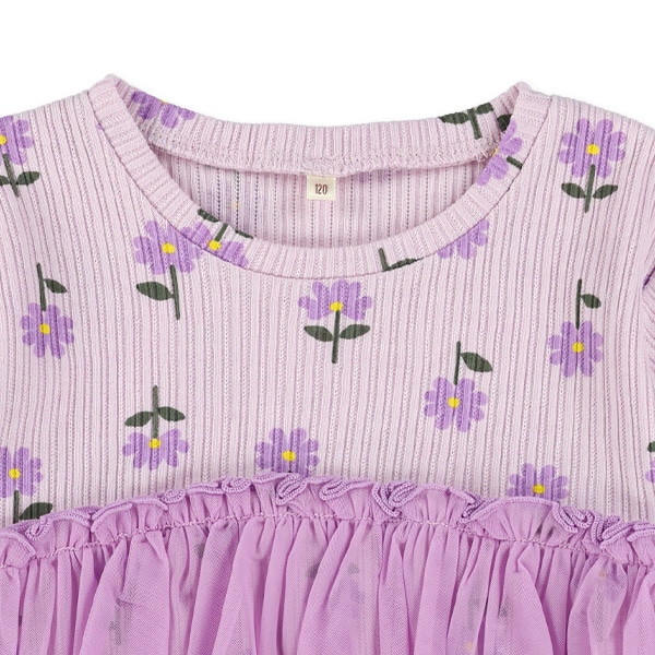 チュールビスチェ付き花・ハート柄半袖Tシャツ