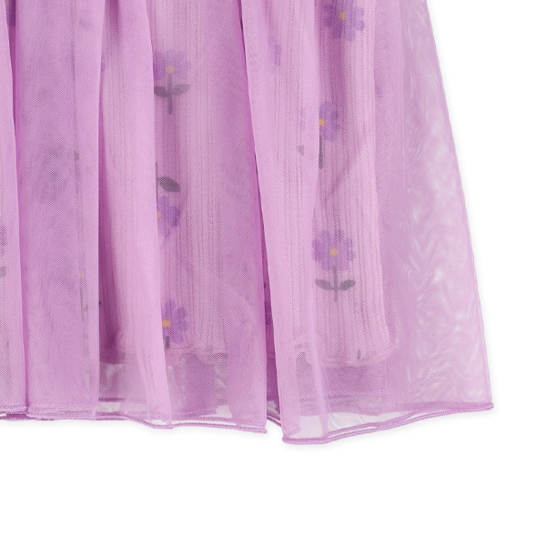 チュールビスチェ付き花・ハート柄半袖Tシャツ