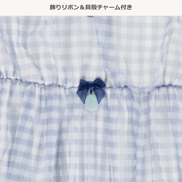 ギンガムチュールレイヤード風フレンチトップス