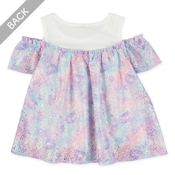 肩開きレースアンサンブル風ブラウス