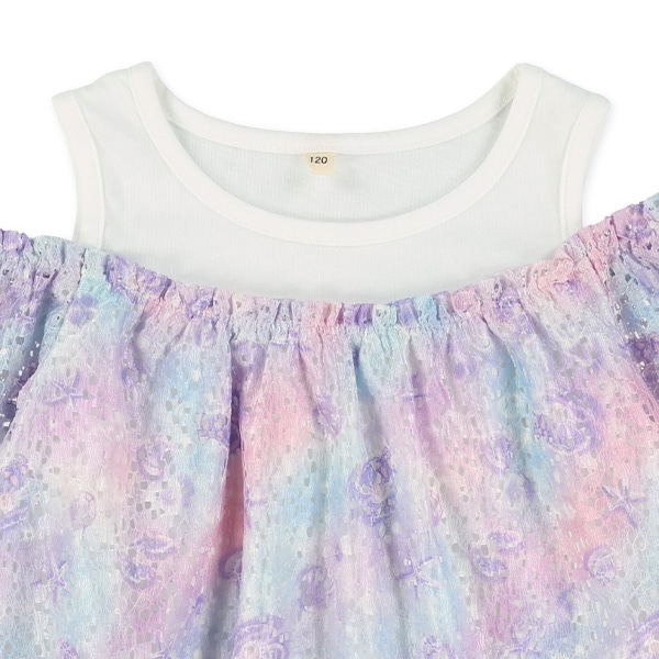 肩開きレースアンサンブル風ブラウス