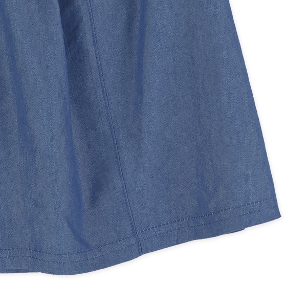 デニム胸刺繍ノースリーブブラウス