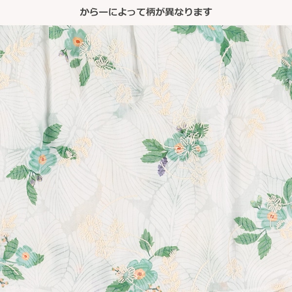 オパールフリル花柄ノースリーブブラウス