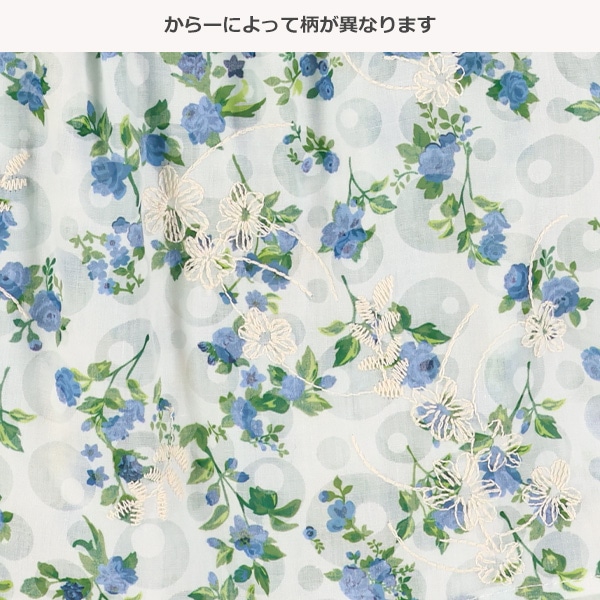 オパールフリル花柄ノースリーブブラウス