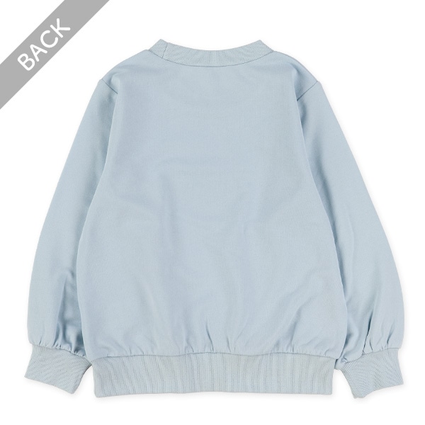 ミニ裏毛ハートロゴ箔プリント薄手トレーナー