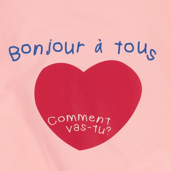 ミニ裏毛ハートロゴ薄手トレーナー