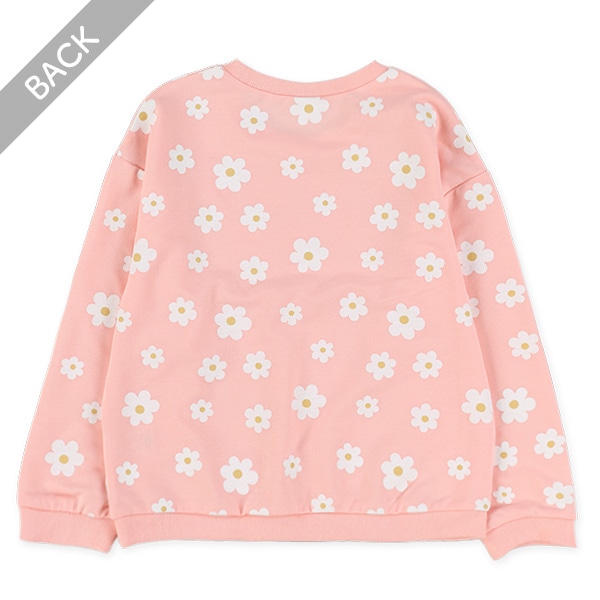 ミニ裏毛デイジー柄薄手トレーナー