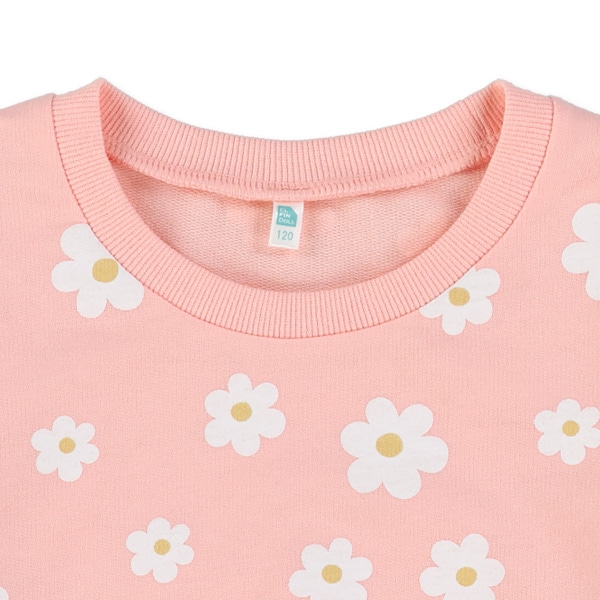 ミニ裏毛デイジー柄薄手トレーナー