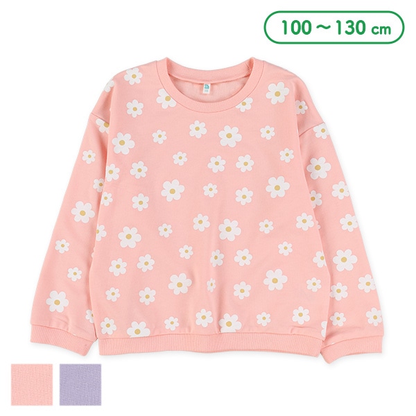 ミニ裏毛デイジー柄薄手トレーナー