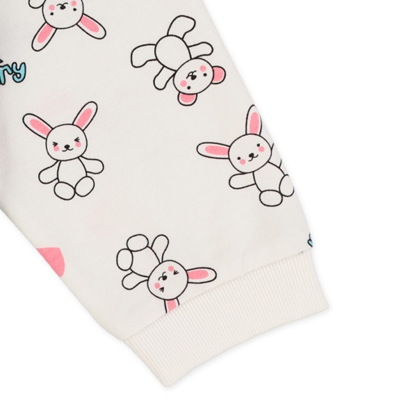 ミニ裏毛くまうさぎハート薄手トレーナー
