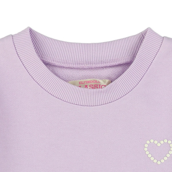 ミニ裏毛胸発泡プリント切り替え薄手トレーナー