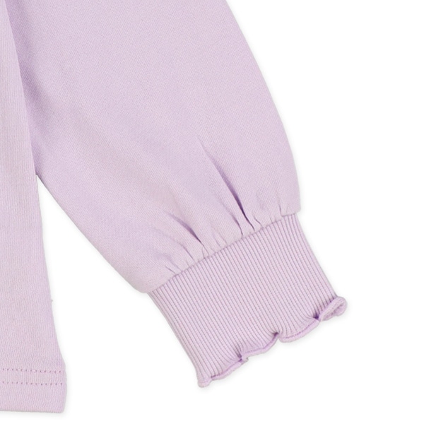 ミニ裏毛胸発泡プリント切り替え薄手トレーナー