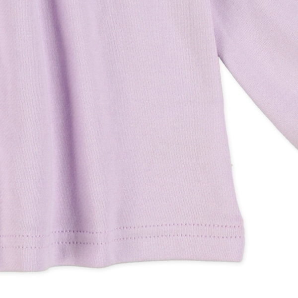 ミニ裏毛胸発泡プリント切り替え薄手トレーナー