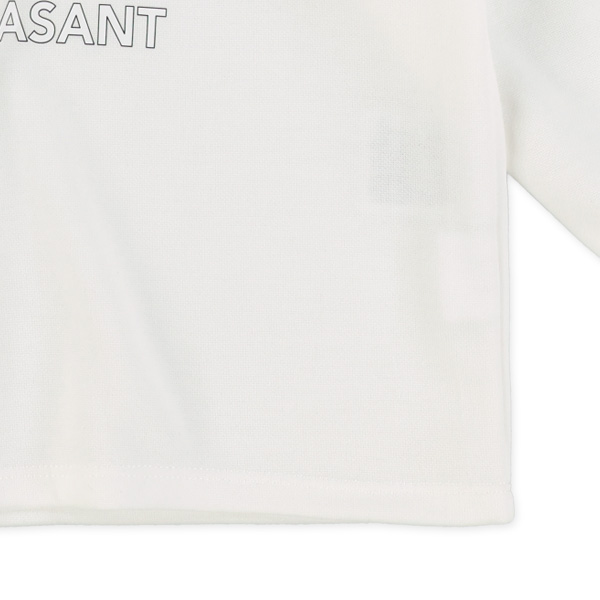 肩メッシュエモ系イラストロゴ長袖Tシャツ