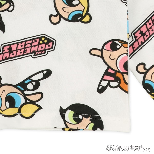 ミニ裏毛総柄長袖Tシャツ（パワーパフガールズ）