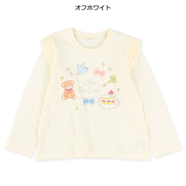ミニ裏毛メルヘン肩フリル長袖Tシャツ