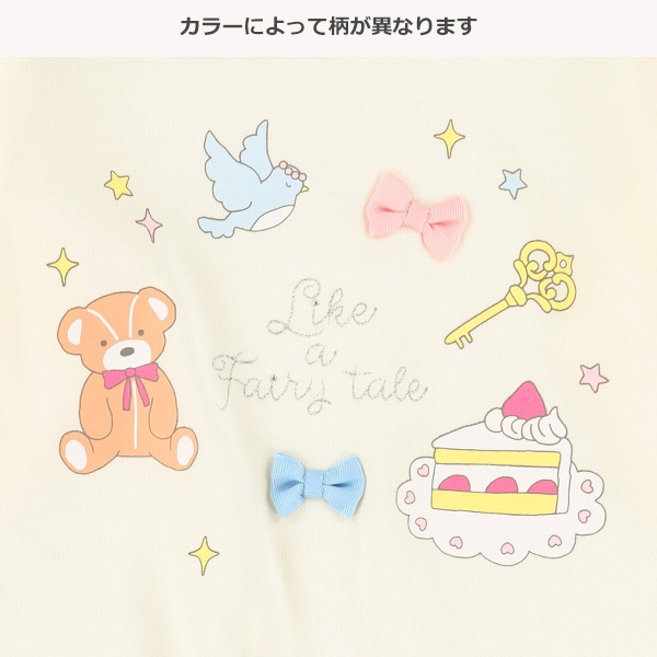 ミニ裏毛メルヘン肩フリル長袖Tシャツ