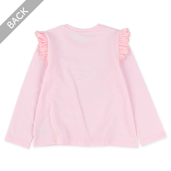 ミニ裏毛メルヘン肩フリル長袖Tシャツ