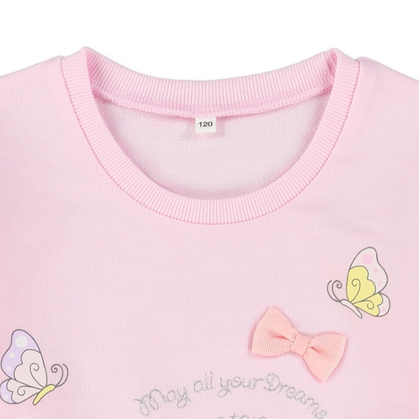 ミニ裏毛メルヘン肩フリル長袖Tシャツ