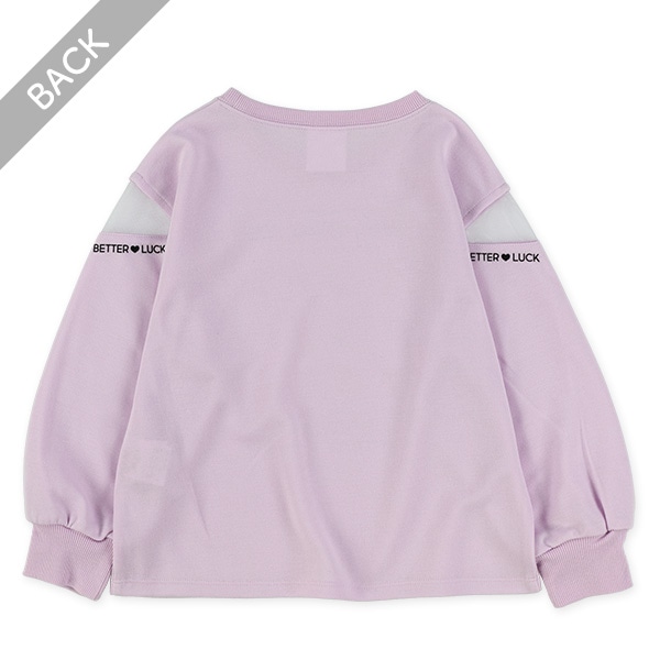 肩メッシュいろいろグミ転写プリント長袖Tシャツ