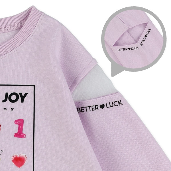 肩メッシュいろいろグミ転写プリント長袖Tシャツ