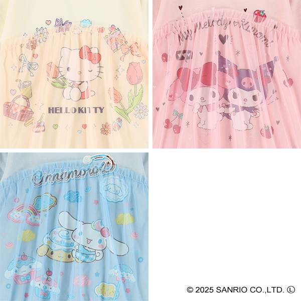 ミニ裏毛チュール付き長袖Tシャツ（サンリオ）