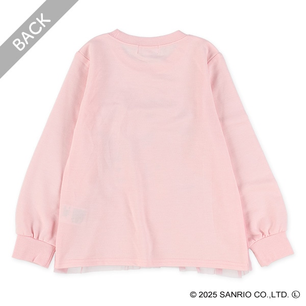 ミニ裏毛チュール付き長袖Tシャツ（サンリオ）