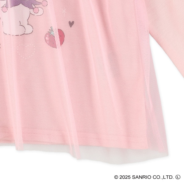 ミニ裏毛チュール付き長袖Tシャツ（サンリオ）