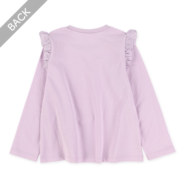 ミニ裏毛メルヘン肩フリル長袖Ｔシャツ