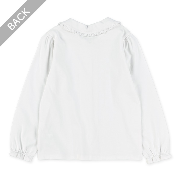 天竺襟レース長袖ブラウス