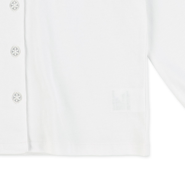 天竺襟レース長袖ブラウス