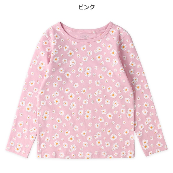マーガレット花総柄長袖Tシャツ