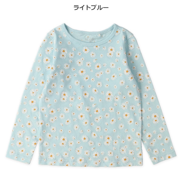 マーガレット花総柄長袖Tシャツ