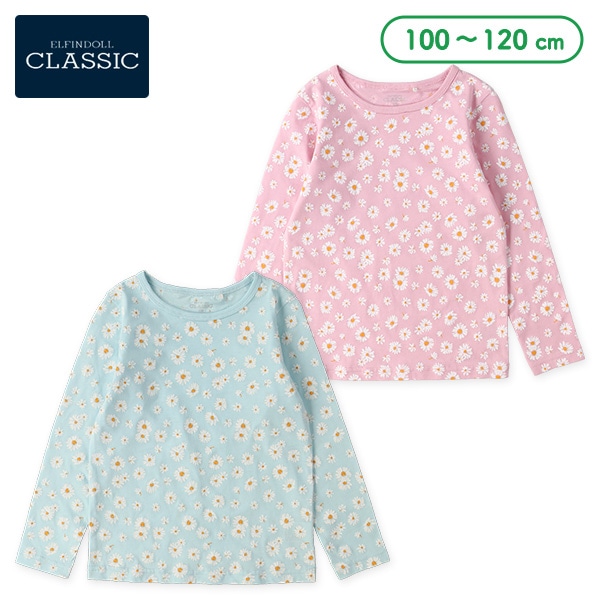 マーガレット花総柄長袖Tシャツ