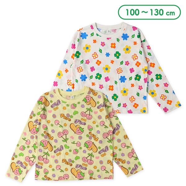 カラフルモチーフ長袖Tシャツ